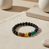Pulseira de Pedra de Lava - Buda - Chakras