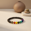 Pulseira de Pedra de Lava - Hamsa - Chakra