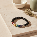Pulseira com pedras coloridas e Árvore da vida