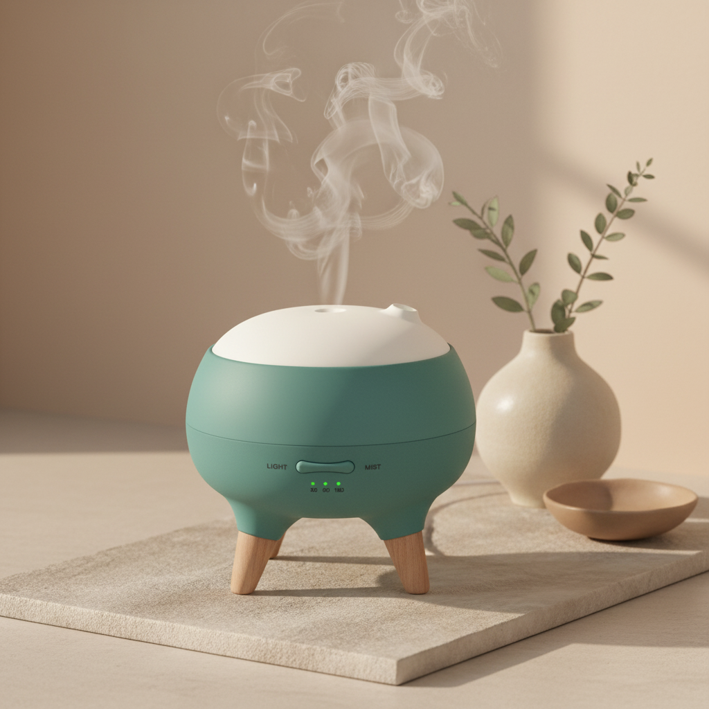 Difusor Ultra-Sónico Verde - Óleos Essenciais